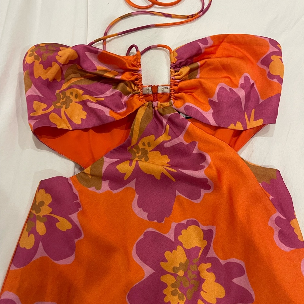 Runaway floral cut out halter midi dress